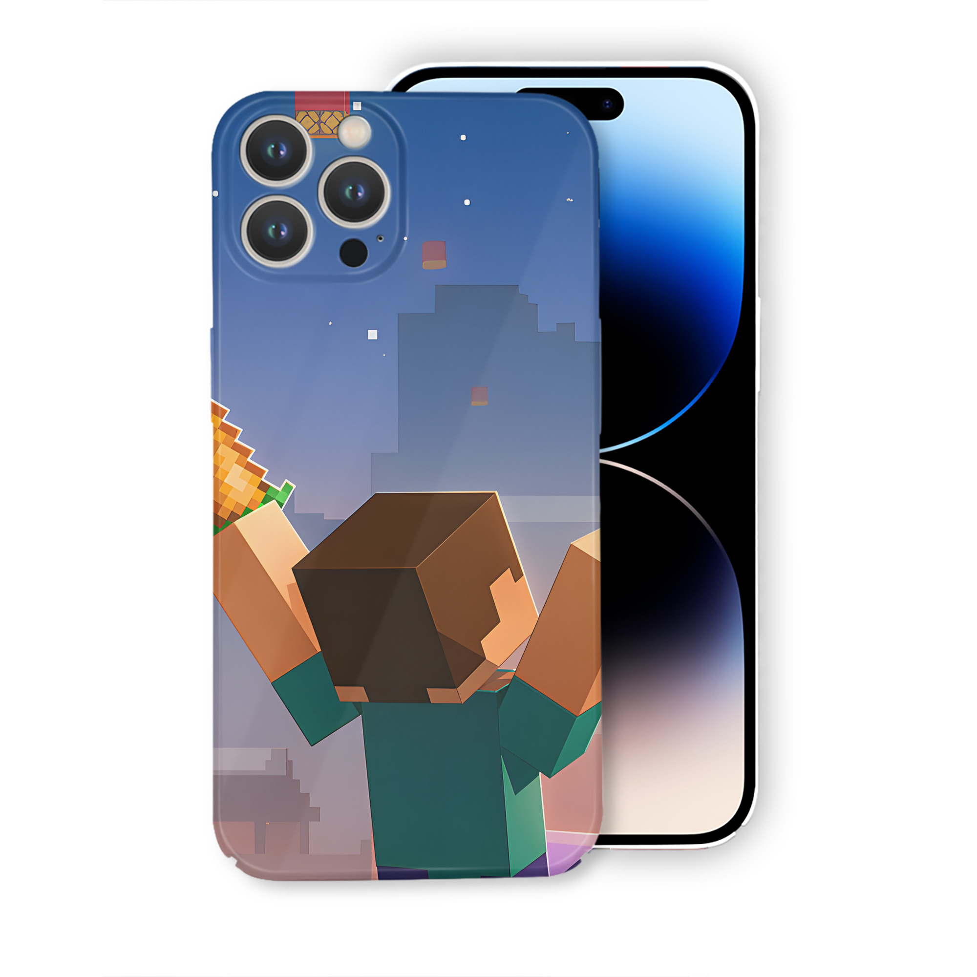 （画像用） マインクラフト ブロックの世界 Minecraft MC Block world 【iPhone 14シリーズ対応】ハードケース